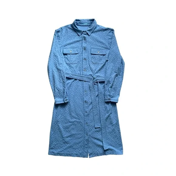 J. McLaughlin Bay Blue Leopard Print Haarlem Dress M - Picture 2 of 4